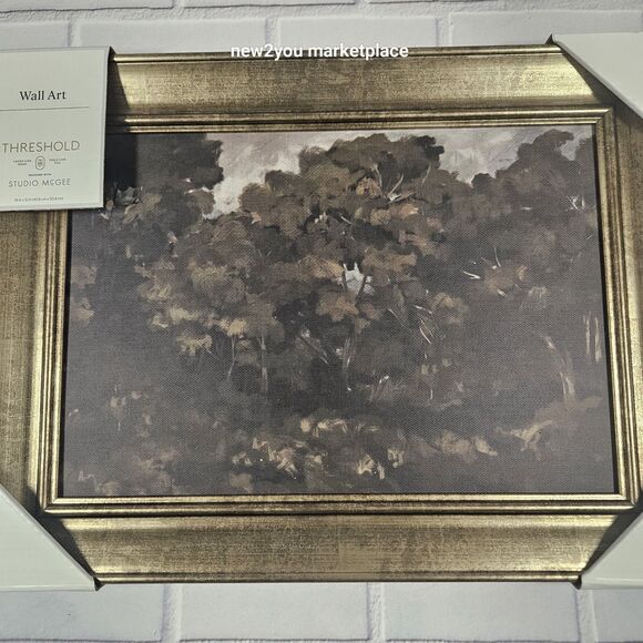 Moody Trees Framed Wall art Threshold Studio McGee DARK LEAVES 16” x 12” NEW - Picture 3 of 6